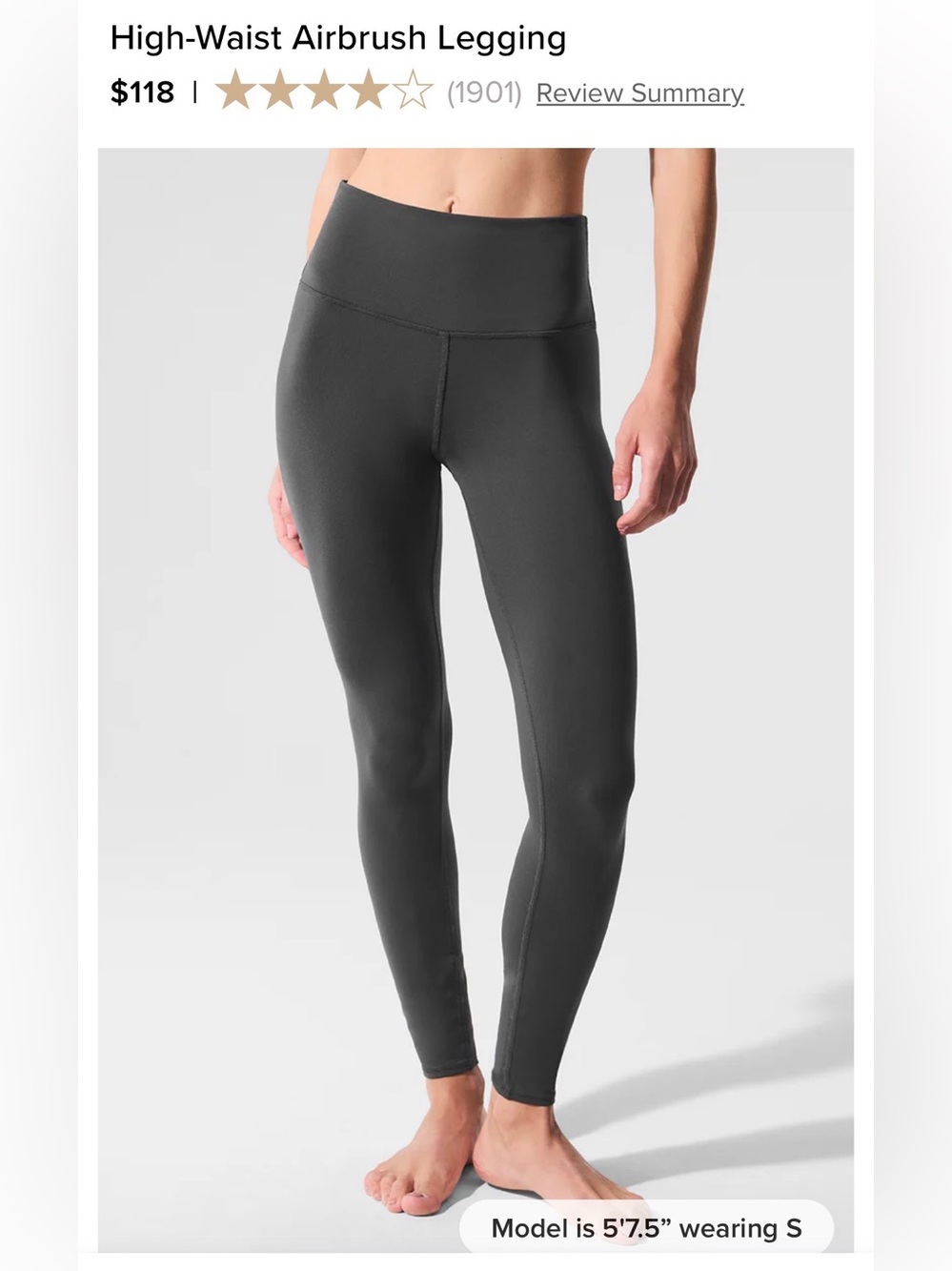 ALO High-Waist Airbrush Legging in Anthracite